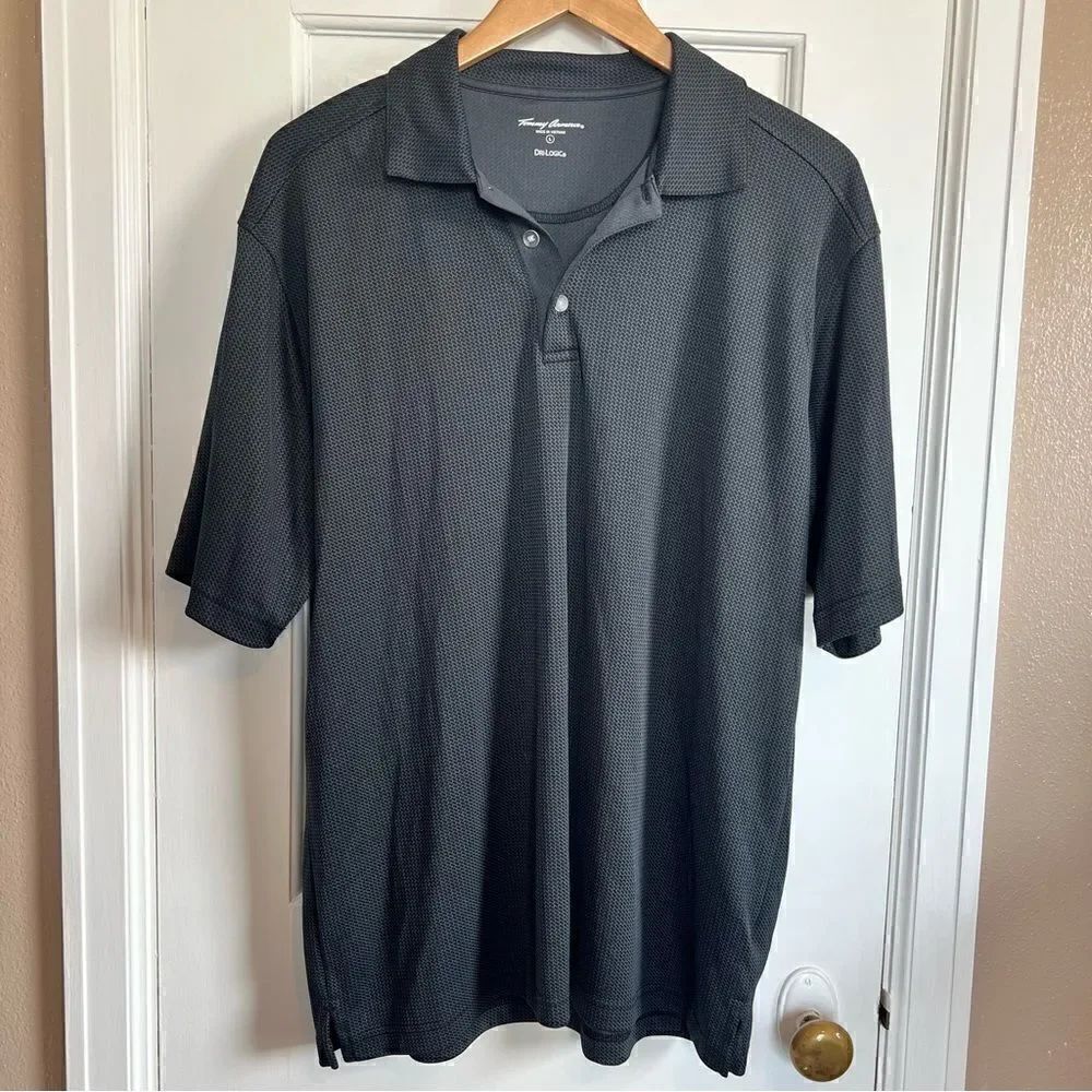 MENS TOMMY ARMOUR DRI LOGIC 100% POLYESTER GRAY POLO (L)